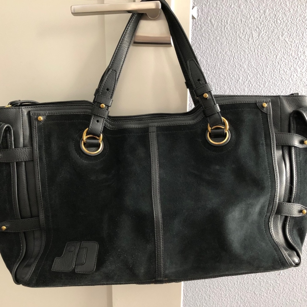 Jerome Dreyfuss Pebbled Leather/Suede tote bag